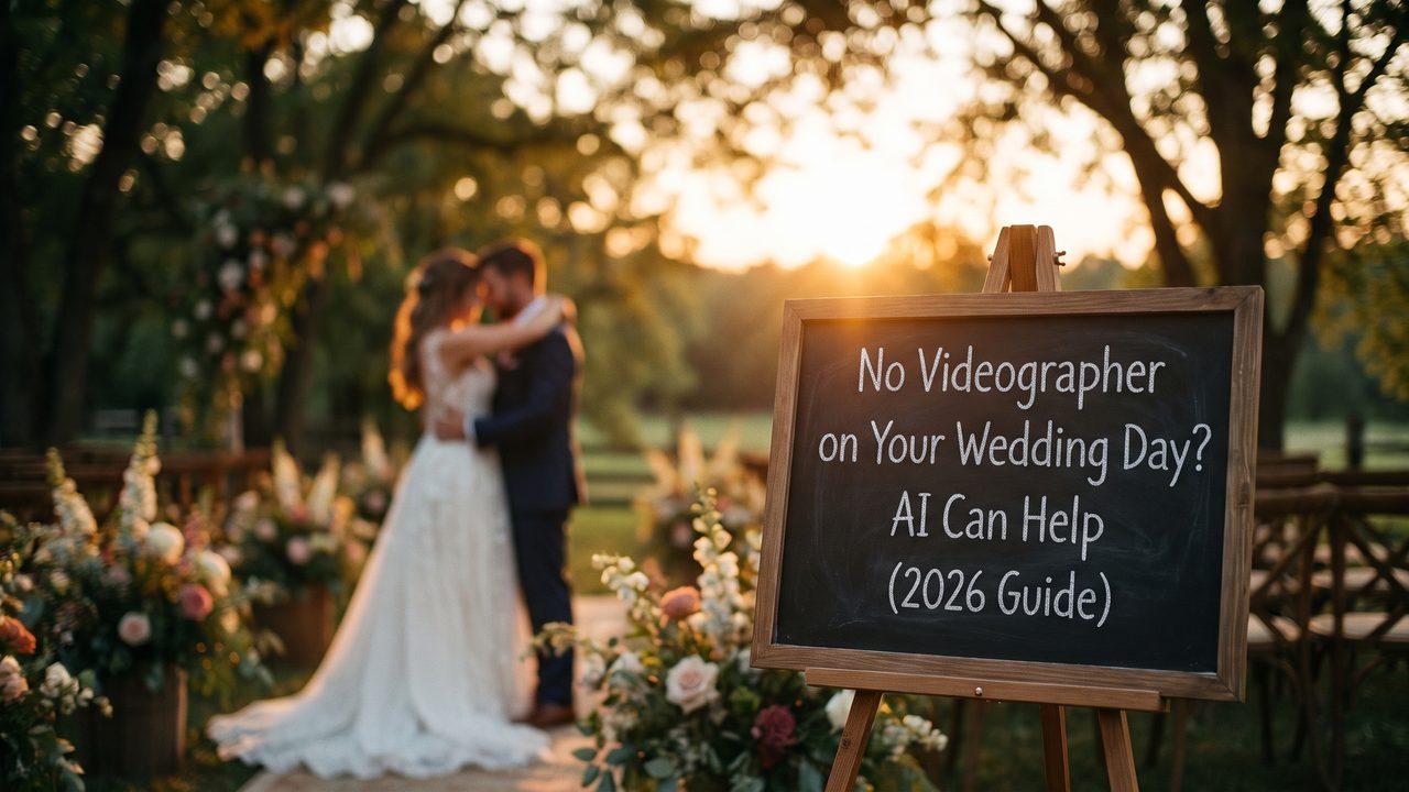 Editorial photograph representing: no videographer on your wedding day? ai can help (2026 guide)