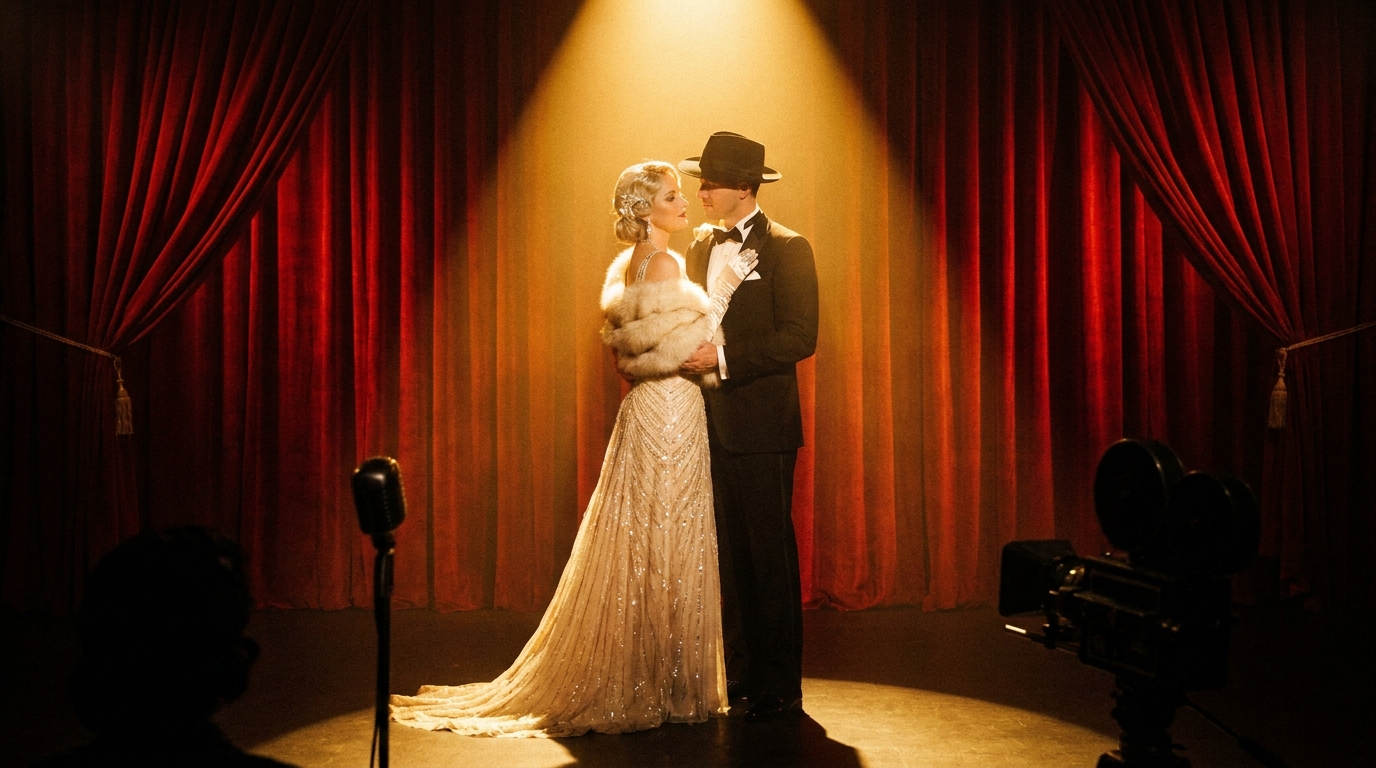 Glamorous celebrity style wedding moment