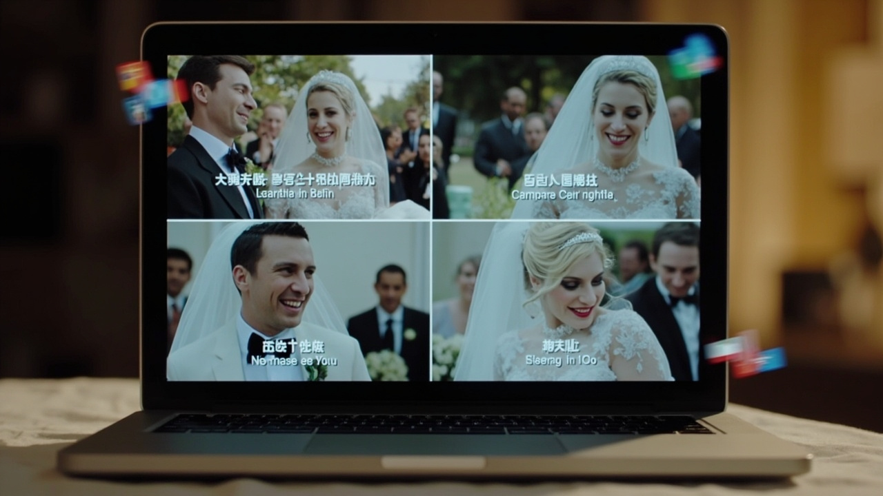 Wedding video with multilingual subtitles